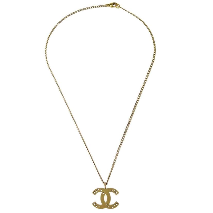 Chanel CC Pendant Necklace Gold Good condition - Front View
