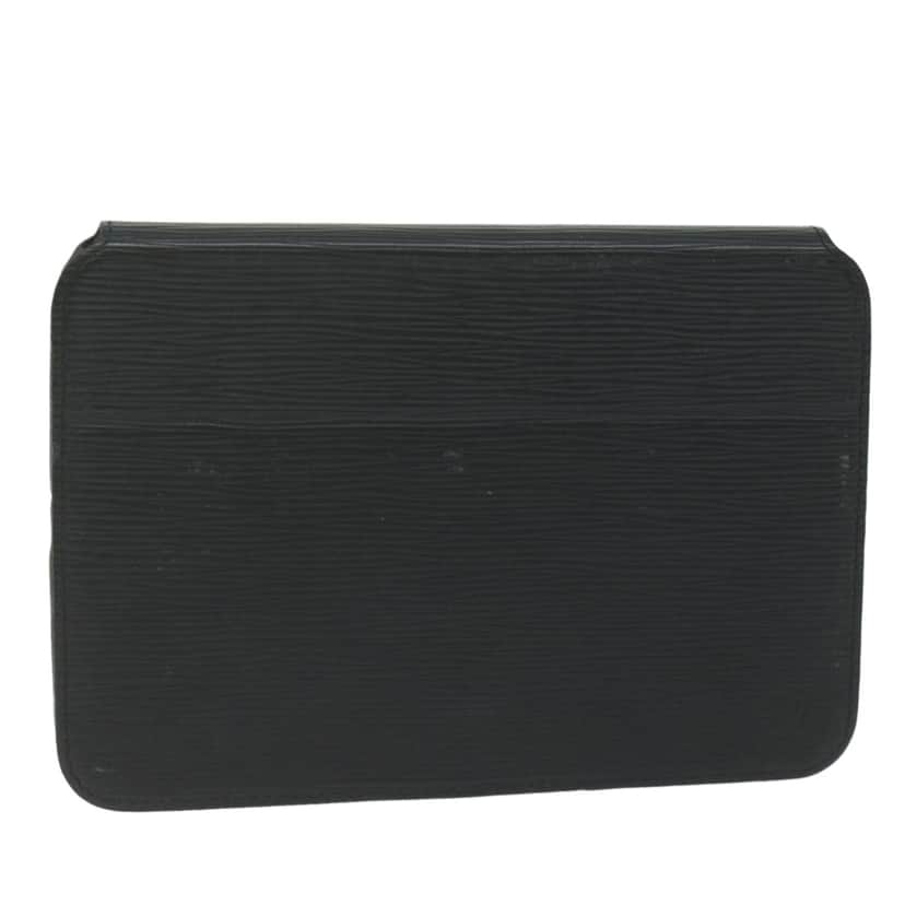Louis Vuitton iPad Case Black Leather Good condition - Front View