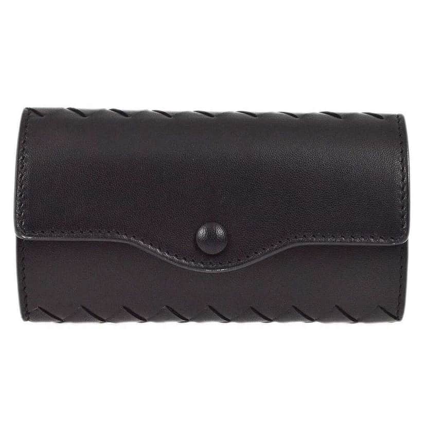 Bottega Veneta Knotted Keyring Black Leather Good condition - Front View