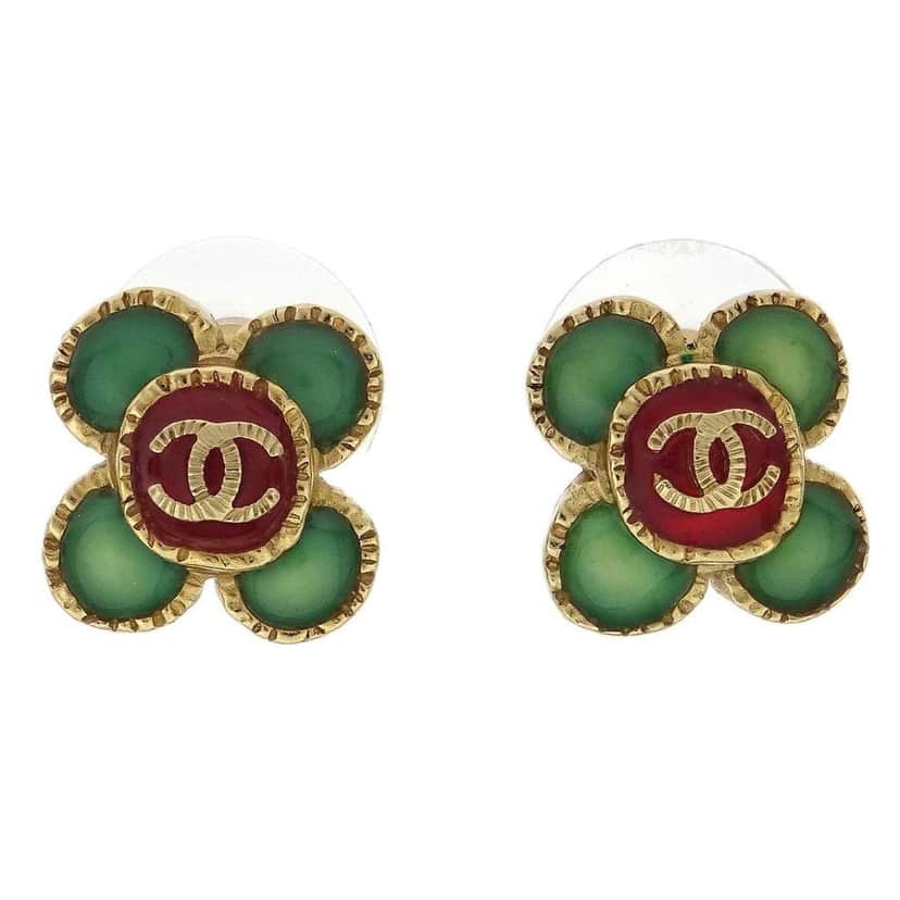 Chanel Clover Earring Gold Good condition - Front View