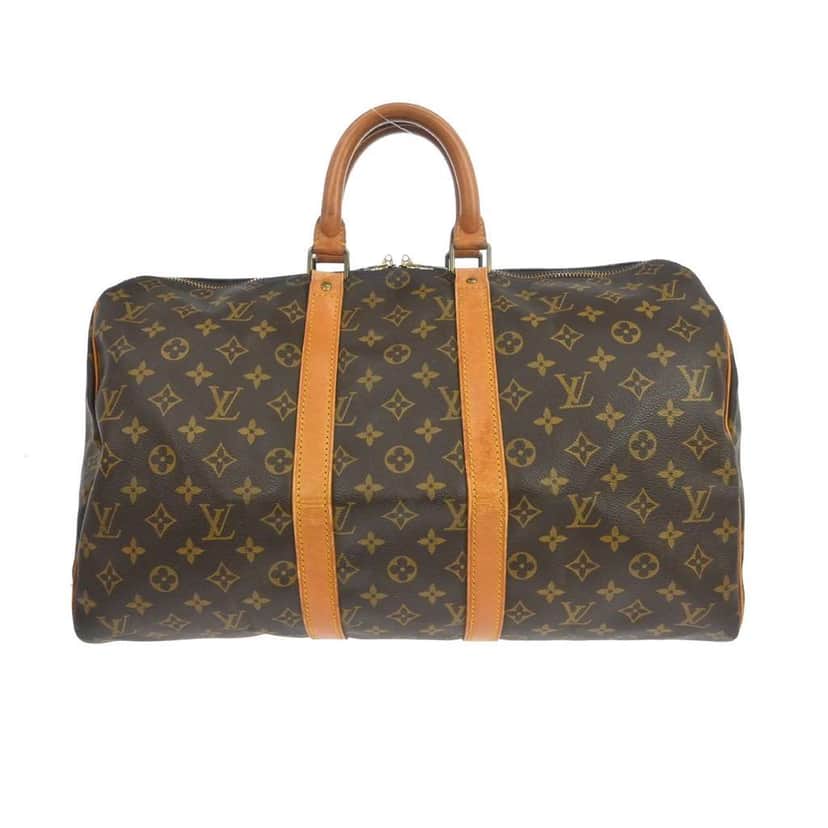 Louis Vuitton Keepall Bag Brown Canvas Fair condition - Front View