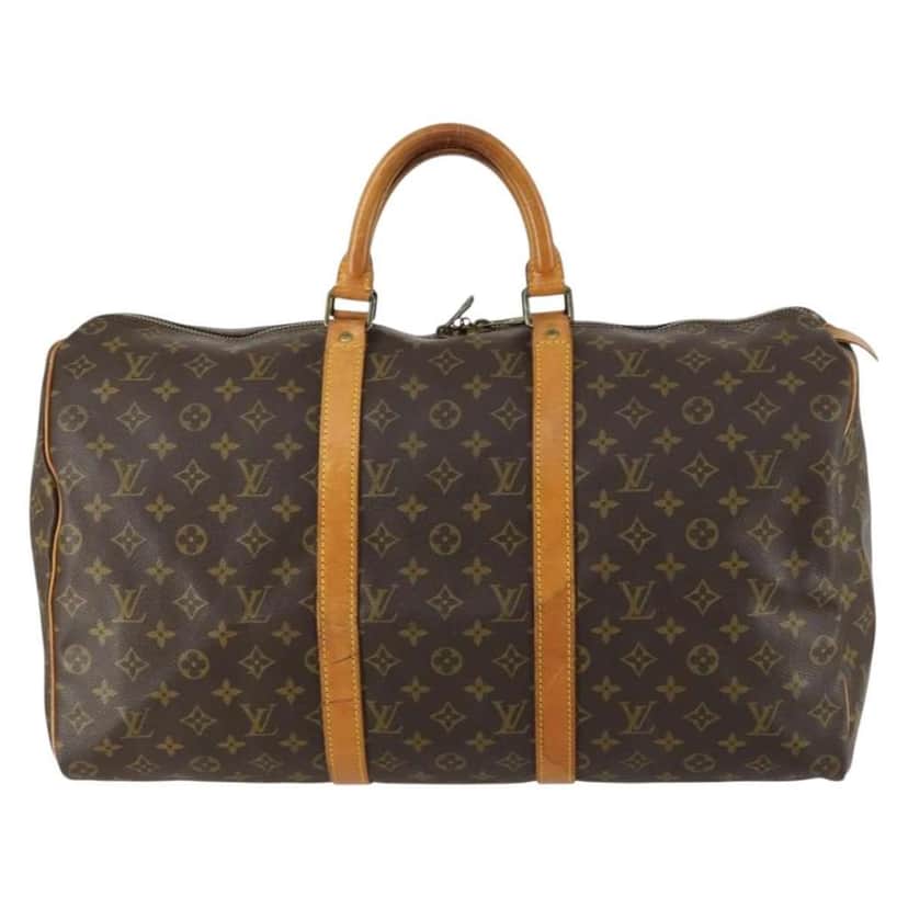 Louis Vuitton Keepall Bag Brown Canvas Fair condition - Front View