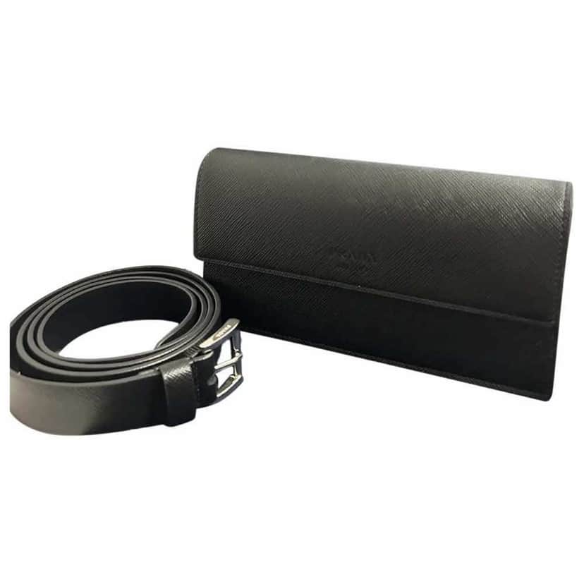 Prada Belt bag Black Leather Never worn - Front View