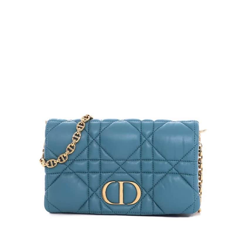 Dior Caro Blue Leather Very good condition - Front View