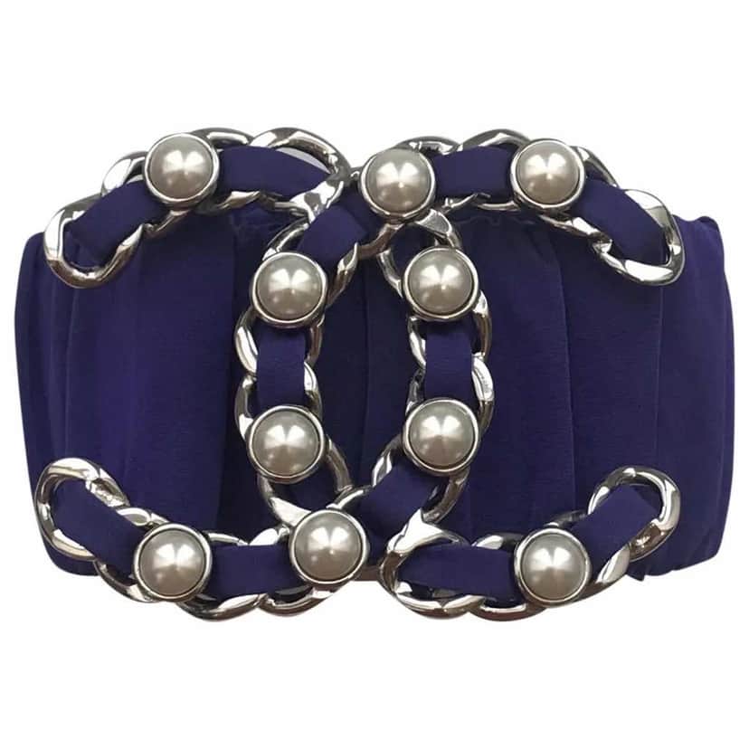 Chanel Nylon elastane belt Purple Very good condition - Front View