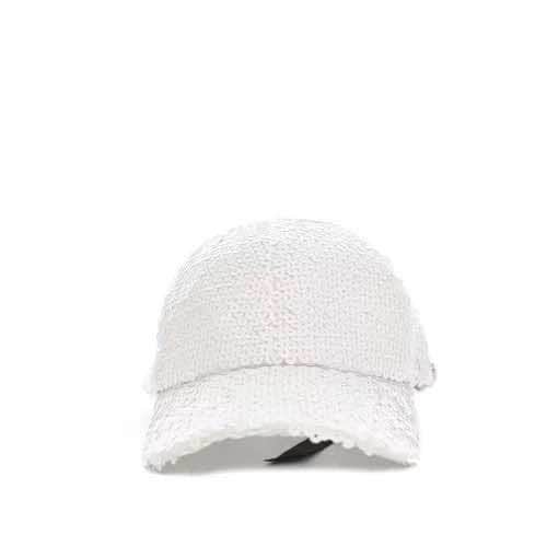 Chanel White sequin cap White Good condition - Front View