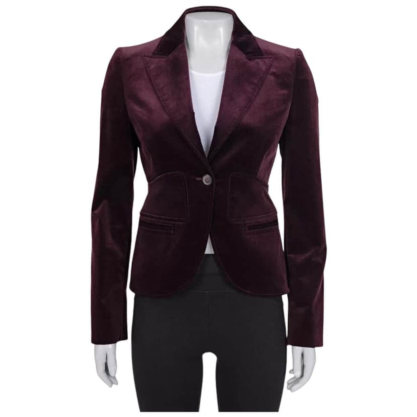 Gucci Fitted Jacket Italian Purple Cotton Very good condition - Front View