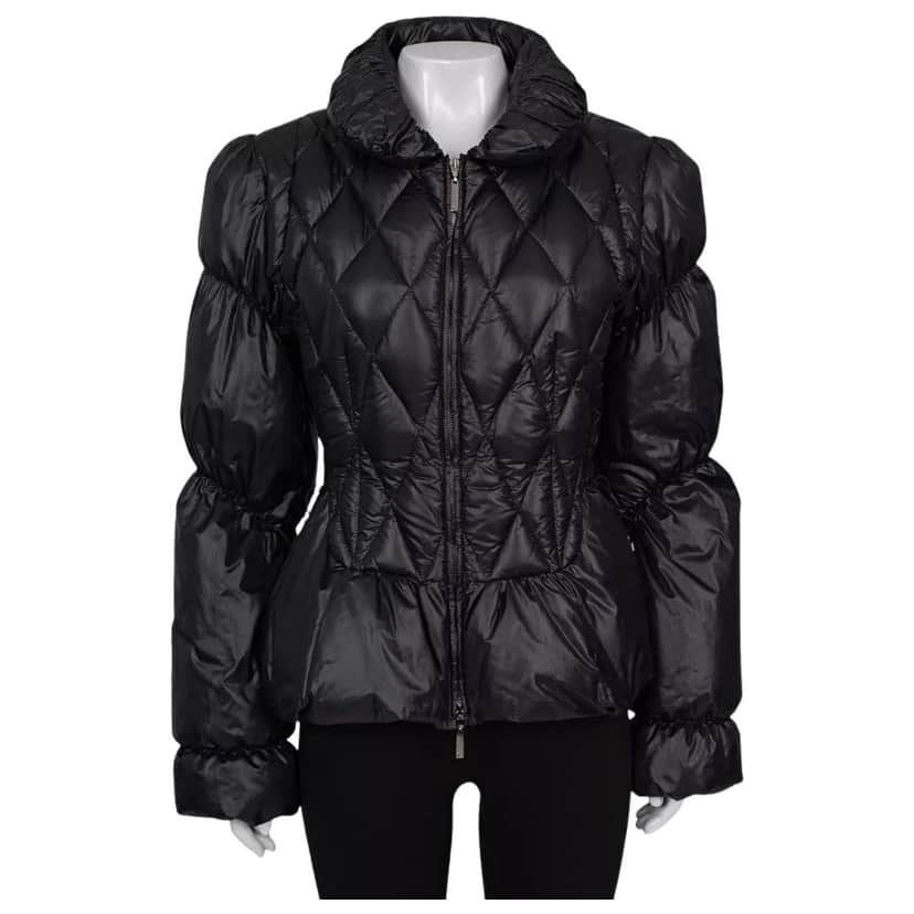 Roberto Cavalli Quilted Lace Up Jacket Black Lace Very good condition - Front View