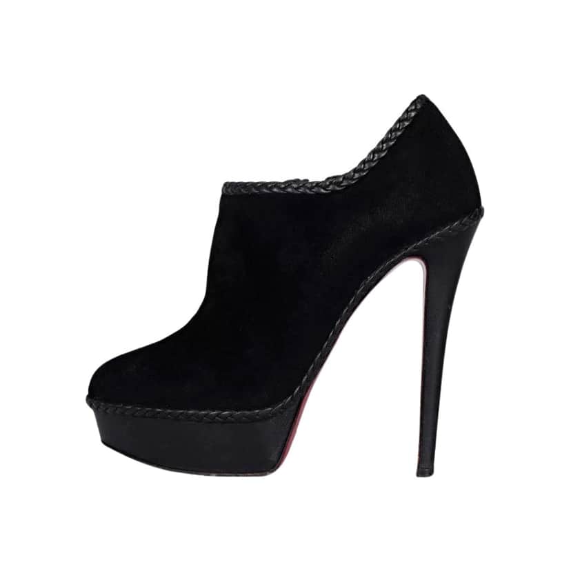 Christian Louboutin Ankle Booties 37.5 EU Black Leather Very good condition - Front View