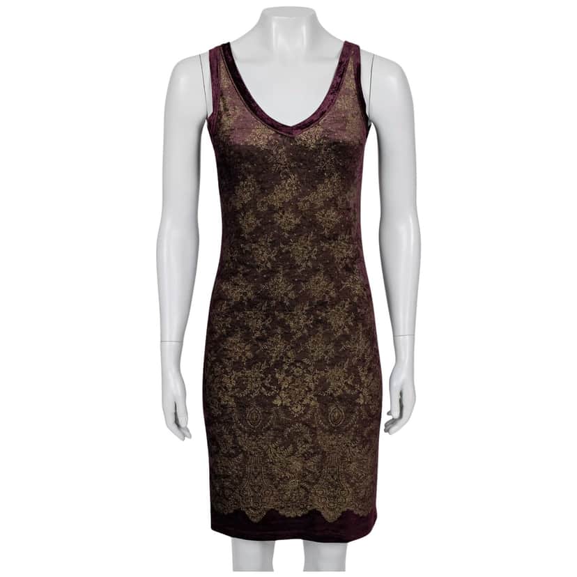 Jean Paul Gaultier Soleil Floral Dress Purple Cotton Good condition - Front View