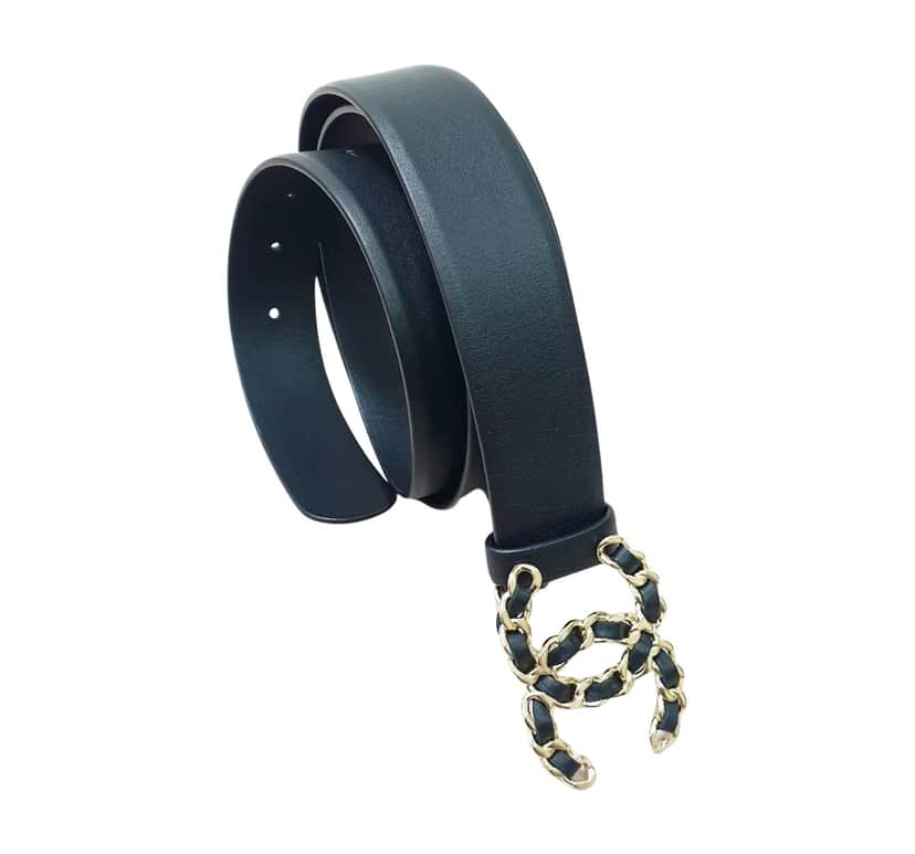 Chanel Lambskin Chain CC Belt Black Very good condition - Front View