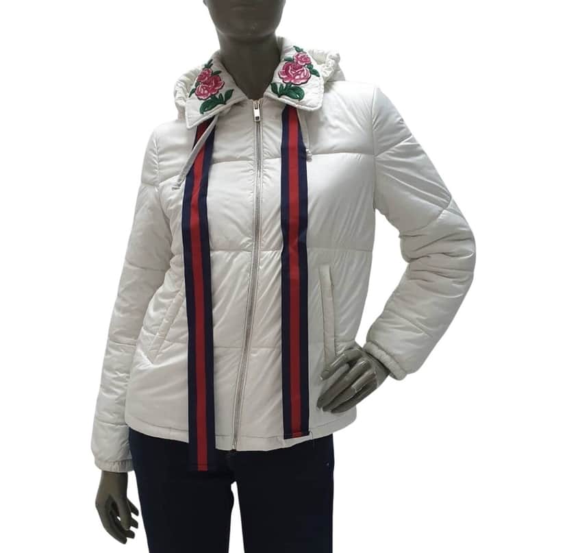 Gucci Collar Vest Puffer Jacket White Cotton Very good condition - Front View