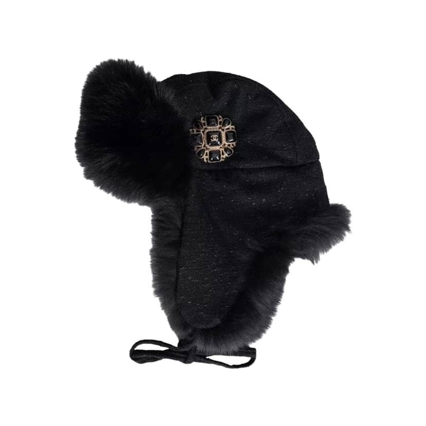 Chanel Hat Black Cotton Very good condition - Front View