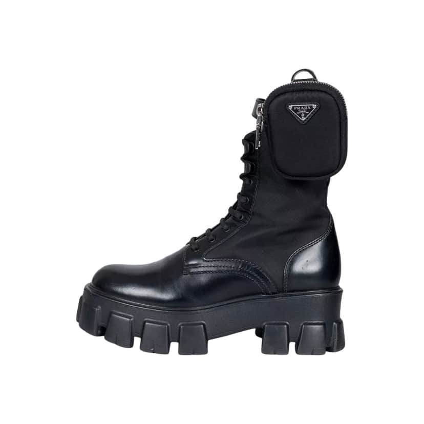 Prada Monolith Boots Black Leather Very good condition - Front View