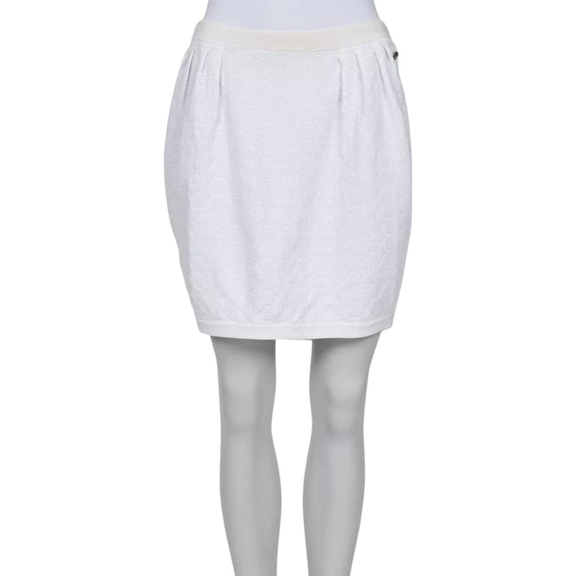 Chanel Slim Skirt White Cotton Very good condition - Front View