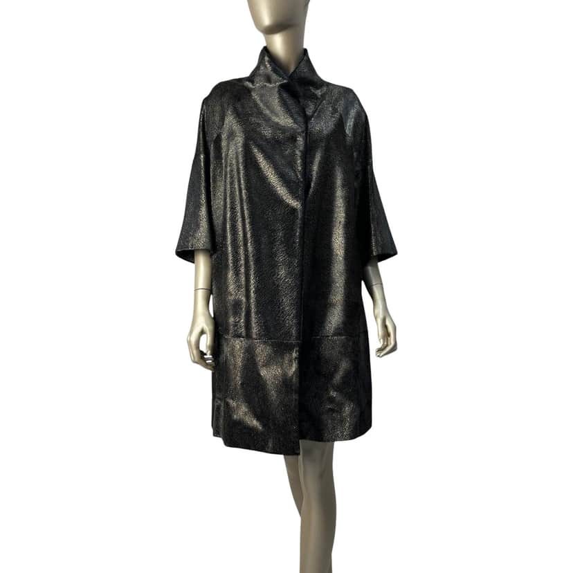 Moschino Coat IT Black Leather Very good condition - Front View