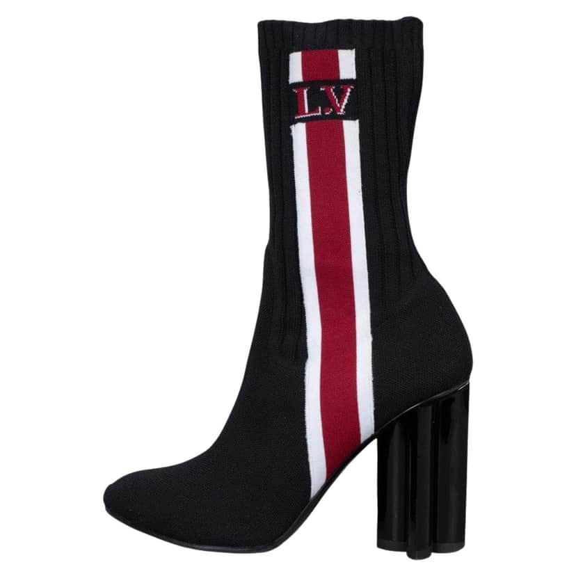 Louis Vuitton Ankle Boots Black Leather Very good condition - Front View