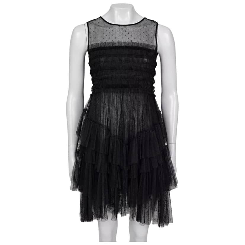 Valentino Garavani Valentino Mesh Dress Black Cotton Very good condition - Front View