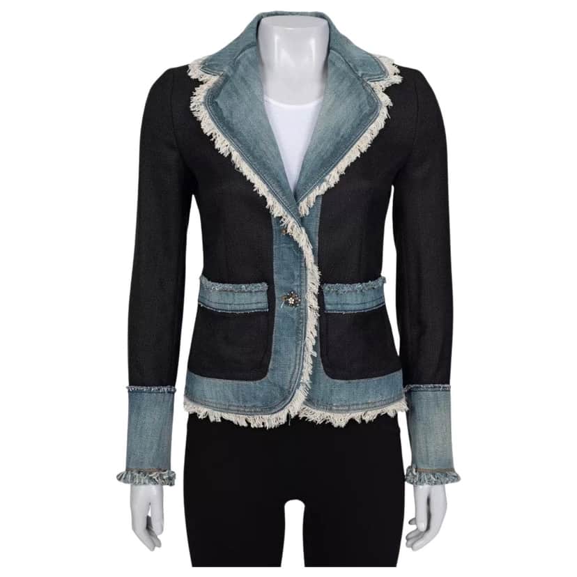 Dolce & Gabbana Fitted Insert Jacket Black Cotton Very good condition - Front View