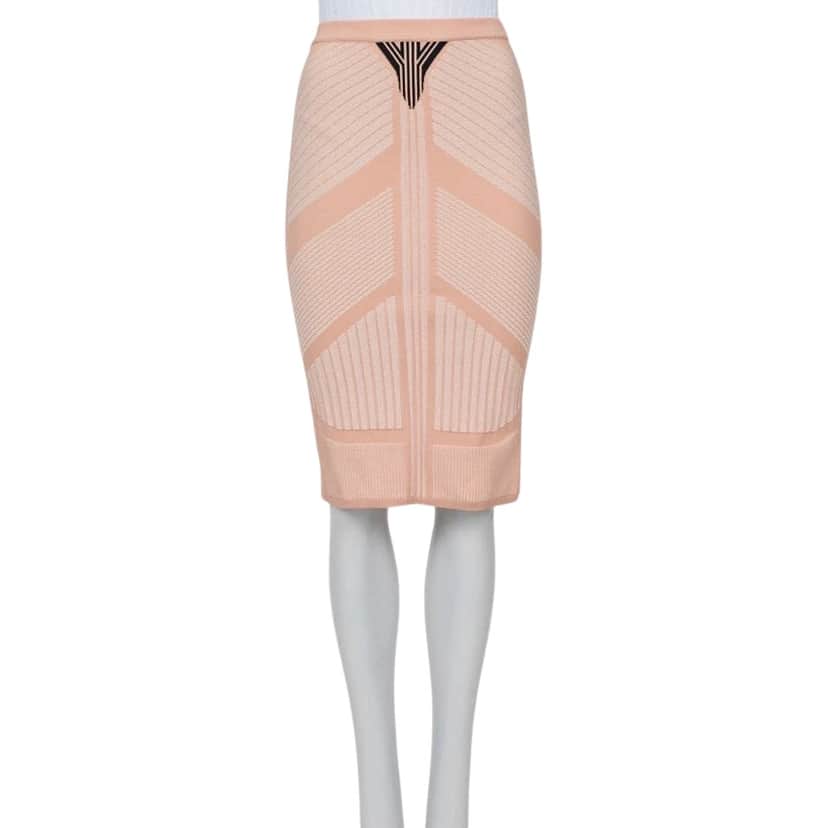 Prada Embossed Pencil Skirt Beige Very good condition - Front View