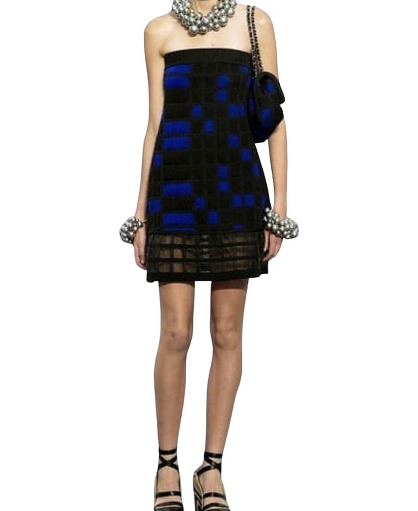 Chanel Multicoloured 2013 Geometric Checkered Cocktail Red Cotton Very good condition - Front View