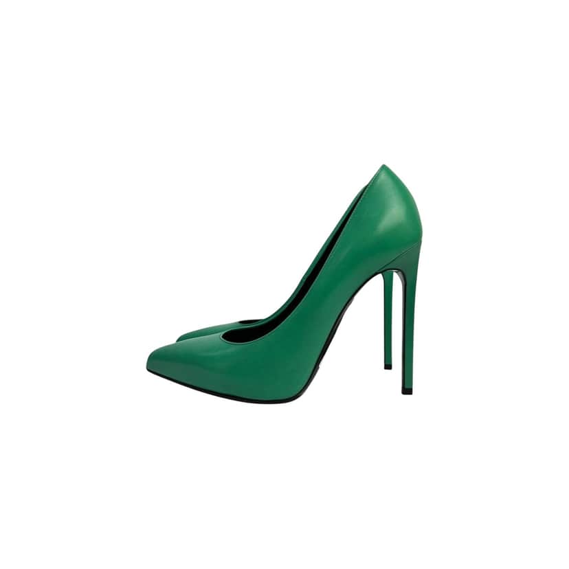 Saint Laurent Stiletto Pumps Green Leather Good condition - Front View