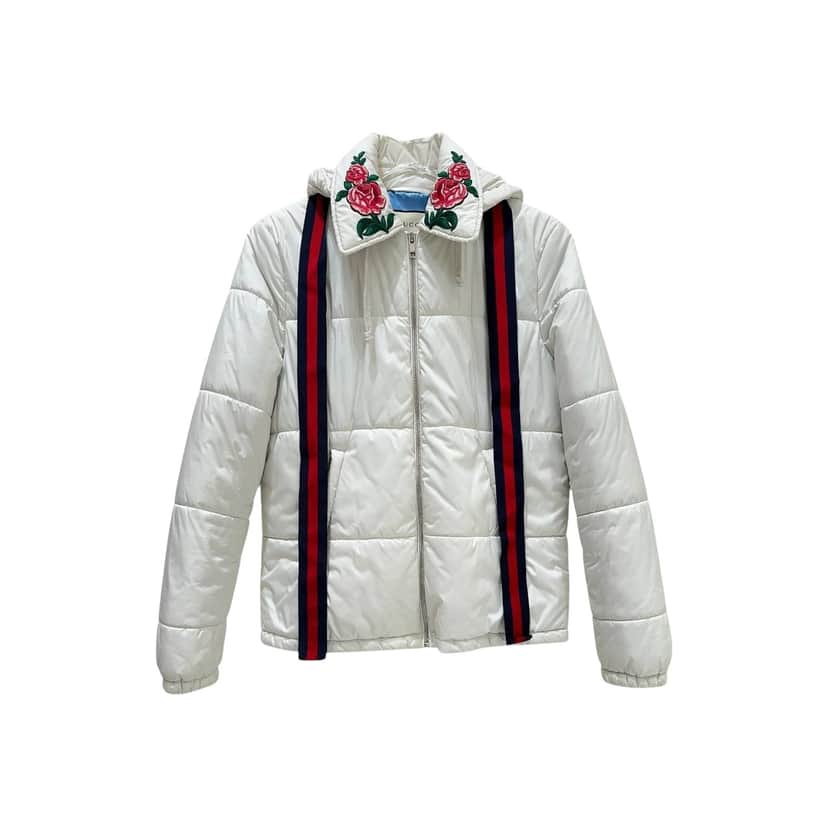 Gucci Collar Vest Puffer Jacket White Cotton Very good condition - Front View