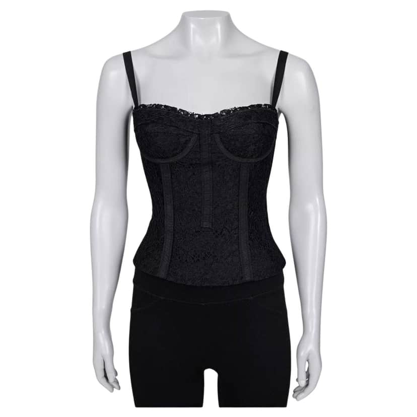 Dolce & Gabbana Lace Corset Top Black Lace Very good condition - Front View