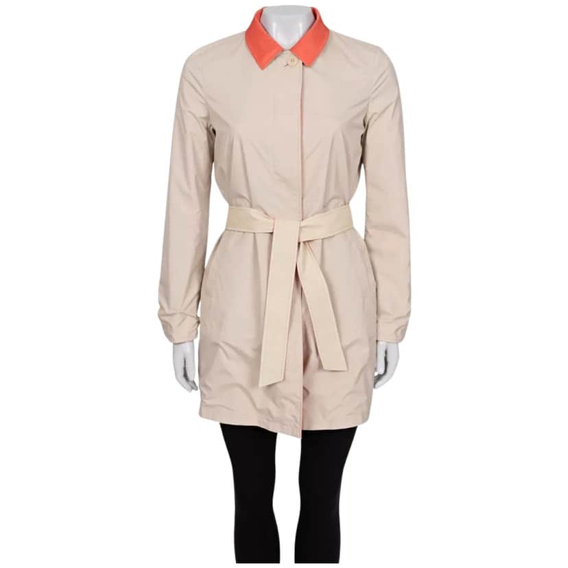 Loro Piana Reversible Buttoned Coat Beige Silk Very good condition - Front View