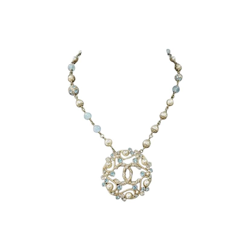 Chanel B19 Necklace Black Lace Very good condition - Front View