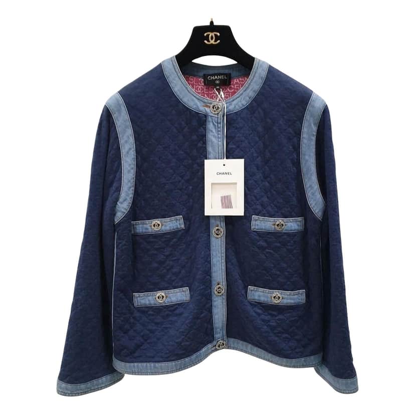 Chanel 20P Jacket Black Denim Never worn, with tag - Front View