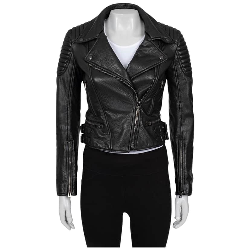 Tom Ford Quilted Jacket Black Leather Very good condition - Front View