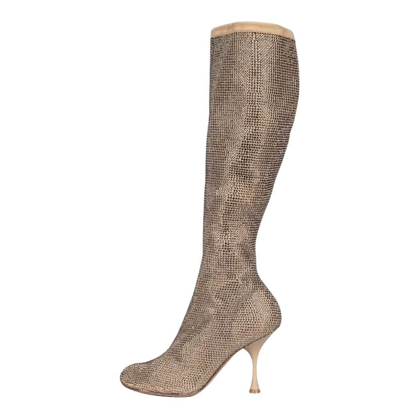 Bottega Veneta Embellished Boots Gold Leather Very good condition - Front View