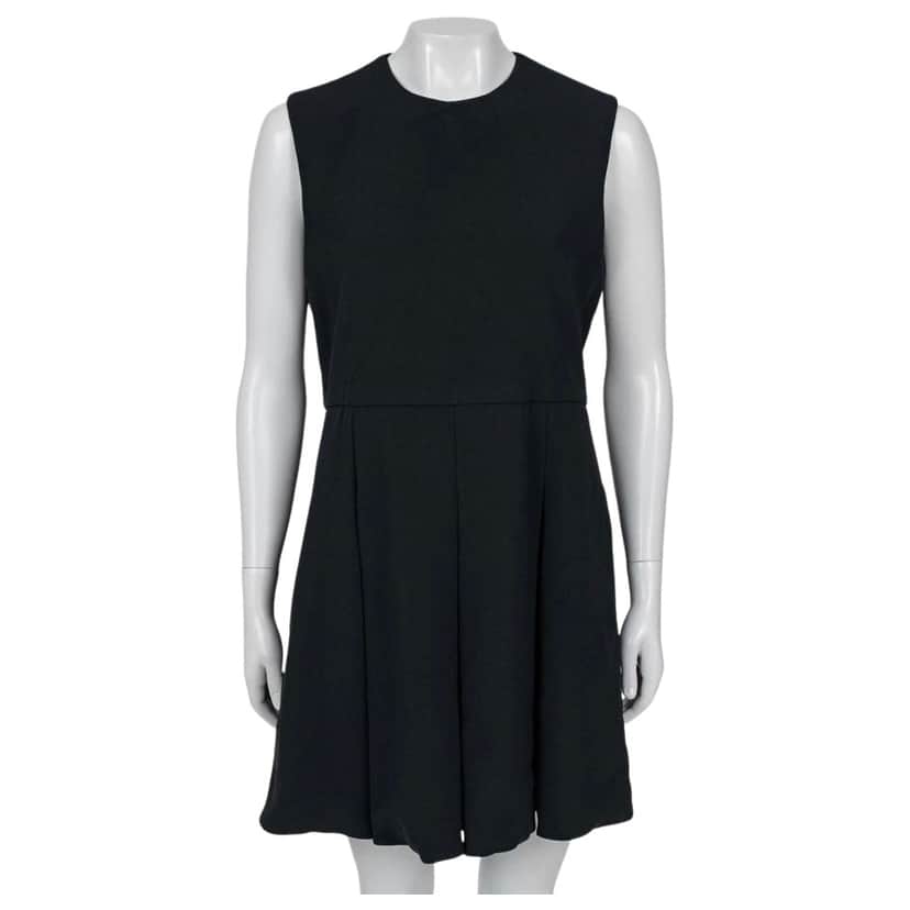 Celine Pleated Dress Black Silk Very good condition - Front View