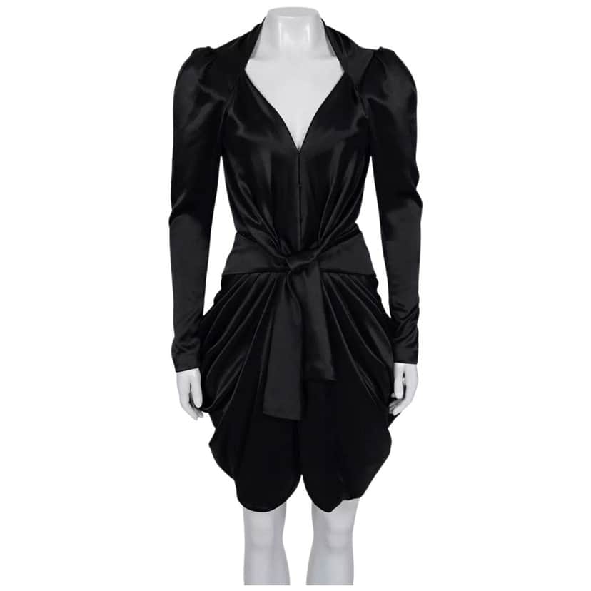 Balenciaga Fitted Long Sleeve Dress Black Very good condition - Front View