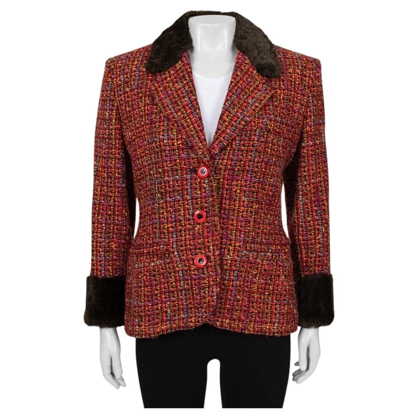 Saint Laurent Jacket 42 MultiColor Wool Very good condition - Front View