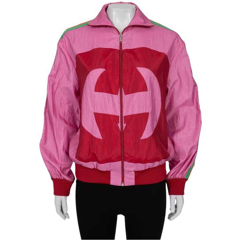 Gucci Logo Windbreaker Jacket Size 2018 Pink Cotton Very good condition - Front View