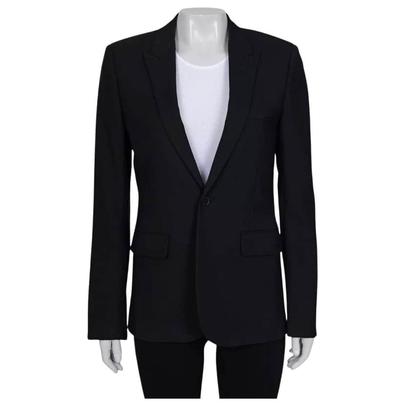 Saint Laurent Jacket Black Silk Very good condition - Front View