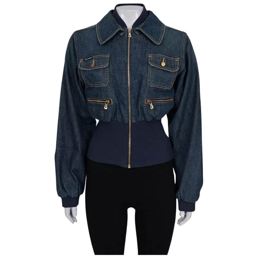 Dolce & Gabbana Fitted Jacket / Blue Cotton Very good condition - Front View