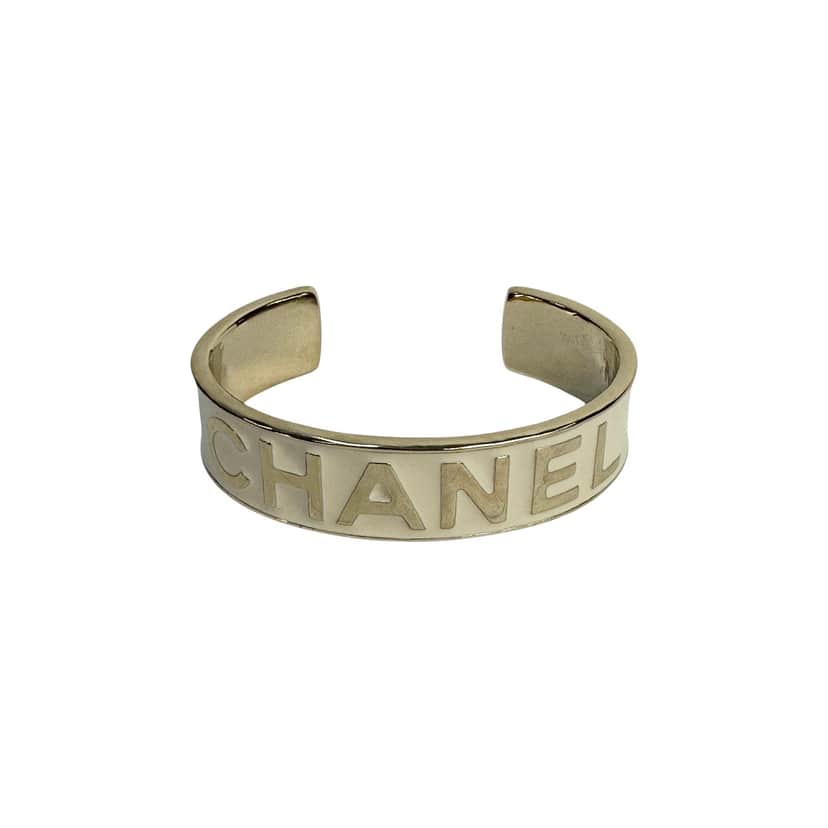 Chanel 22S Logo Cuff Bracelet Gold Very good condition - Front View