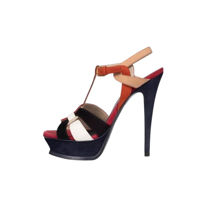 Saint Laurent Two Sandals Black Suede Very good condition - Front View