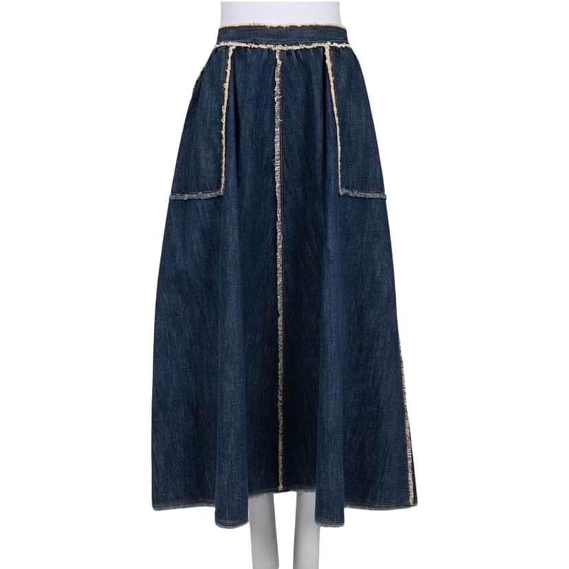 Dior Christian Full Skirt Blue Cotton Very good condition - Front View
