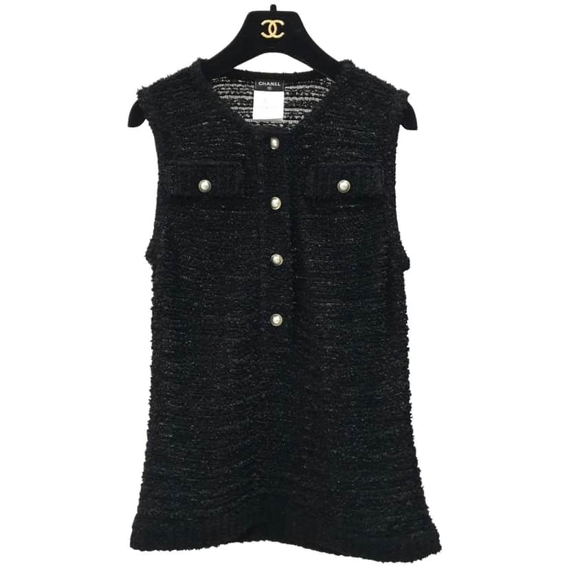 Chanel 2016 Paris Seoul Collection Top Black Cotton Very good condition - Front View