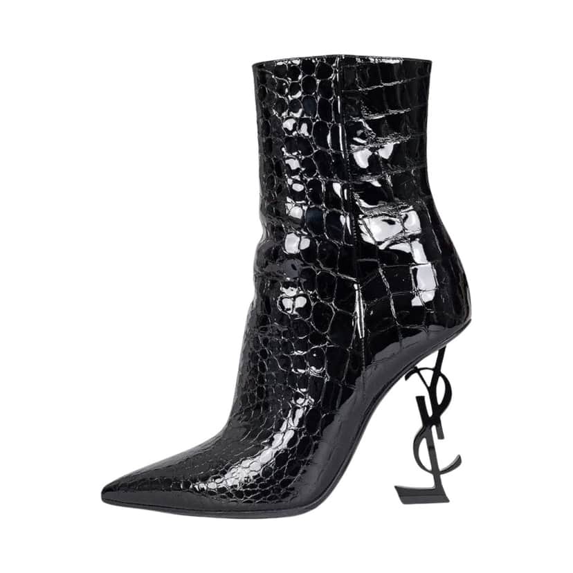 Saint Laurent Opyum Ankle Boots Black Leather Good condition - Front View