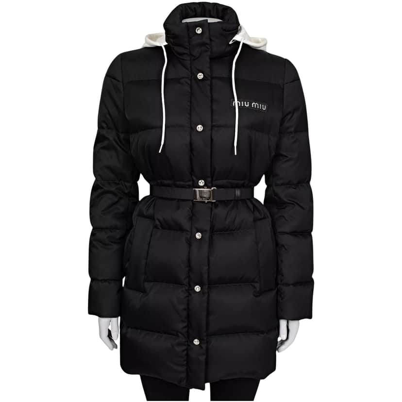 Miu Miu Gabardine Oversized Puffer Jacket Black Good condition - Front View