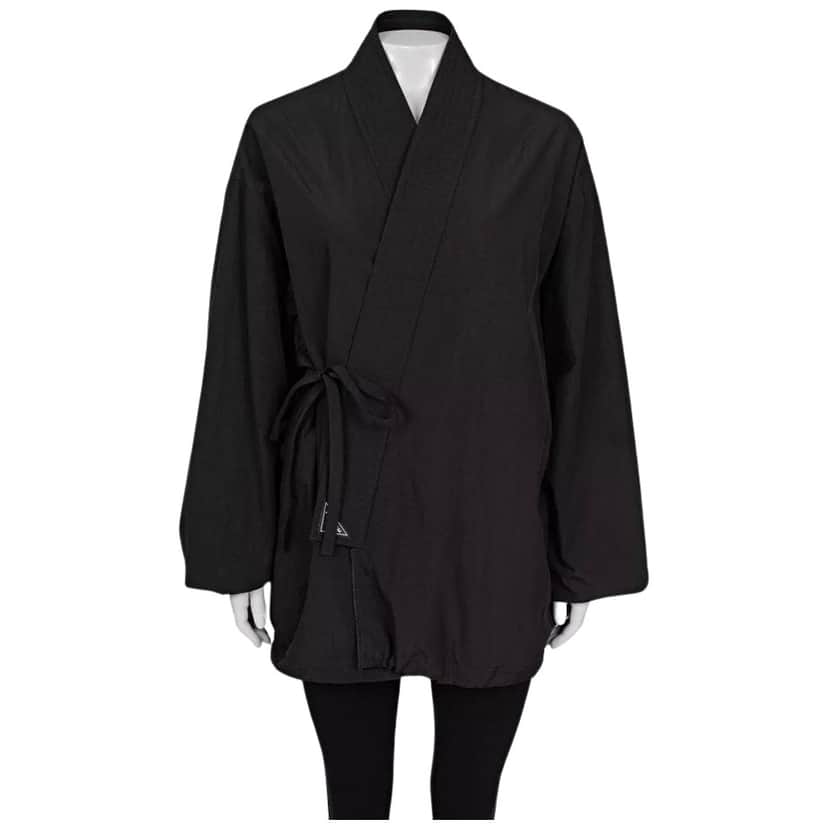 Balenciaga Polyamide Oversized Wrap Jacket Coat Black Cotton Very good condition - Front View