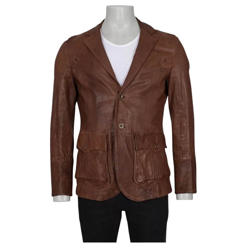 Roberto Cavalli Just Cavalli Button Down Brown Leather Very good condition - Front View