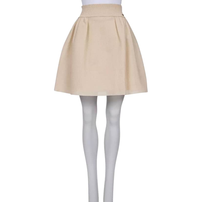 Chanel Viscose Blend High Waisted Fitted Beige Cotton Very good condition - Front View