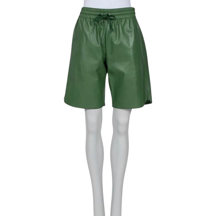 Celine Shorts Green Leather Very good condition - Front View
