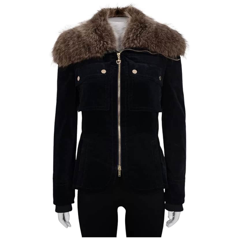 Gucci Zip Jacket Blue Velvet Very good condition - Front View